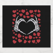 Skelet Hand Hart Grappige Botten Valentijnsdag Bier Etiket (Enkel label)