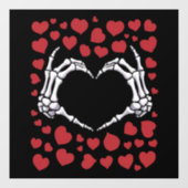 Skelet Hand Hart Grappige Botten Valentijnsdag Raamsticker (Vel)