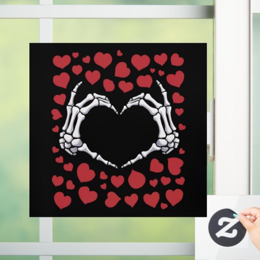 Skelet Hand Hart Grappige Botten Valentijnsdag Raamsticker (Huis)