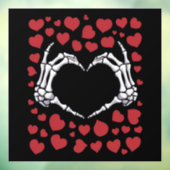 Skelet Hand Hart Grappige Botten Valentijnsdag Raamsticker (Vel 3)