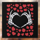 Skelet Hand Hart Grappige Botten Valentijnsdag Raamsticker (Vel 2)