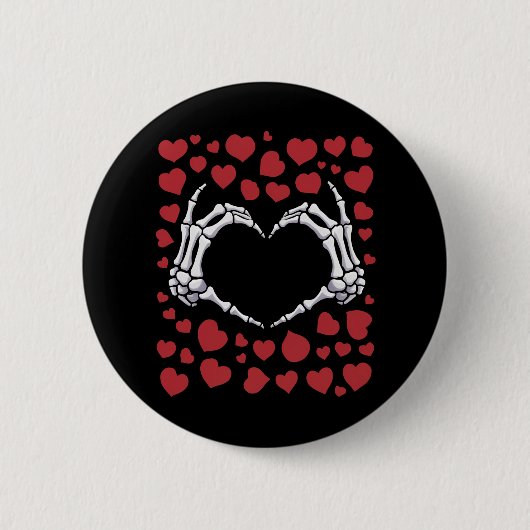 Skelet Hand Hart Grappige Botten Valentijnsdag Ronde Button 5,7 Cm (Voorkant)