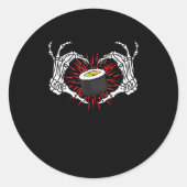 Skelet Hand Hart Lazy DIY Halloween Kostuum Coo Ronde Sticker (Voorkant)