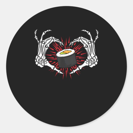 Skelet Hand Hart Lazy DIY Halloween Kostuum Coo Ronde Sticker (Voorkant)