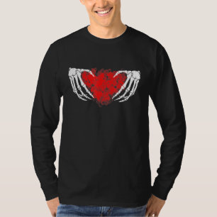Skelet Hand Hart Liefde Teken Botten Kostuum Hallo T-shirt