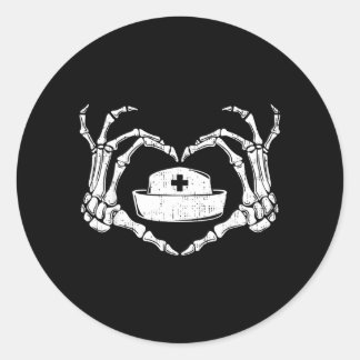 Skelet Hand Hart Luie Halloween Kostuum Grappig Ronde Sticker