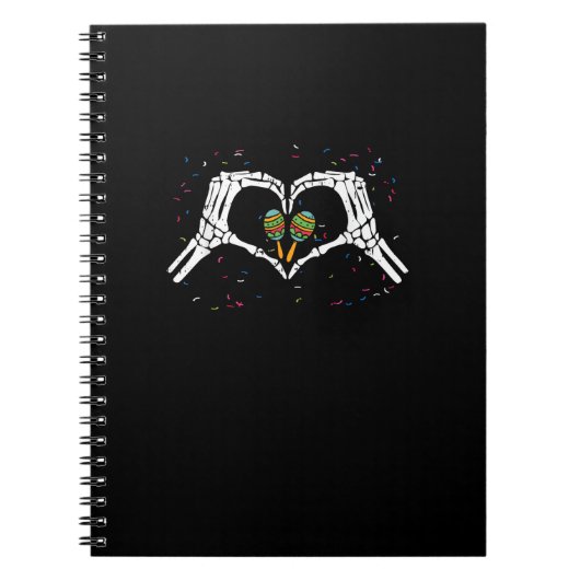 Skelet Hand Hart Maracas Cinco De Mayo Mexicaans Notitieboek (Voorkant)