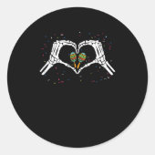 Skelet Hand Hart Maracas Cinco De Mayo Mexicaans Ronde Sticker (Voorkant)