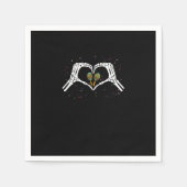 Skelet Hand Hart Maracas Cinco De Mayo Mexicaans Servet (Voorkant)