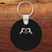 Skelet Hand Hart Maracas Cinco De Mayo Mexicaans Sleutelhanger (Voorkant)
