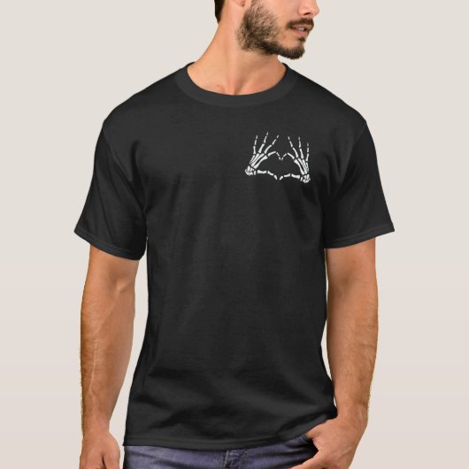 Skelet Hand Hart Teken 5 T-shirt (Voorkant)