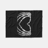 Skelet Hand Hart Teken  Halloween Kostuum Fleece Deken (Voorkant (Horizontaal))