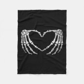 Skelet Hand Hart Teken  Halloween Kostuum Fleece Deken (Voorkant)