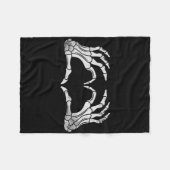 Skelet Hand Hart Teken Halloween Kostuum Fleece Deken (Voorkant (Horizontaal))