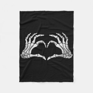 Skelet Hand Hart Teken Halloween Kostuum Fleece Deken