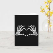 Skelet Hand Hart Teken Halloween Kostuum Kaart (Gele Bloem)