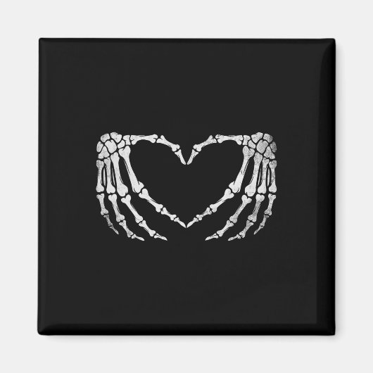 Skelet Hand Hart Teken Halloween Kostuum Magneet (Voorkant)