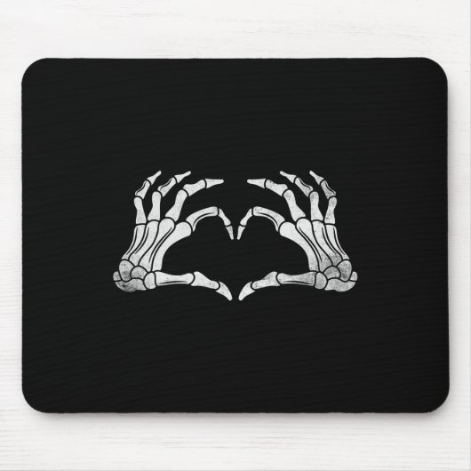 Skelet Hand Hart Teken Halloween Kostuum Muismat (Voorkant)
