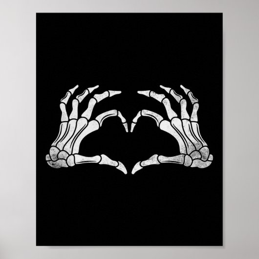 Skelet Hand Hart Teken  Halloween Kostuum Poster (Voorkant)