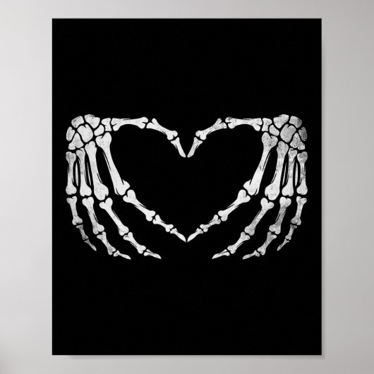 Skelet Hand Hart Teken Halloween Kostuum Poster (Voorkant)
