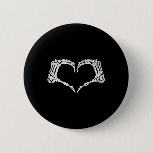 Skelet Hand Hart Teken Halloween Kostuum Ronde Button 5,7 Cm