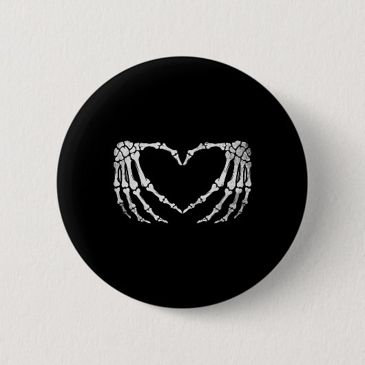 Skelet Hand Hart Teken Halloween Kostuum Ronde Button 5,7 Cm (Voorkant)