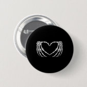 Skelet Hand Hart Teken Halloween Kostuum Ronde Button 5,7 Cm (Voorkant /achterkant)