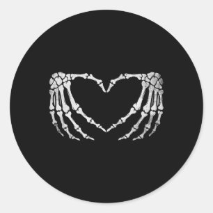 Skelet Hand Hart Teken Halloween Kostuum Ronde Sticker