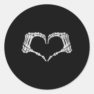 Skelet Hand Hart Teken Halloween Kostuum Ronde Sticker