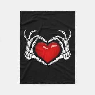 Skelet Hand Hart Teken Halloween Skelet Hand P Fleece Deken