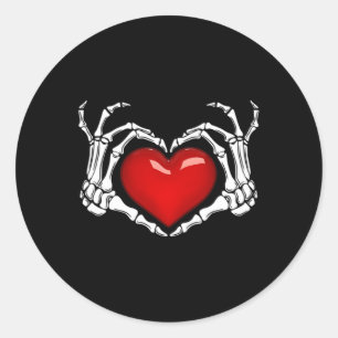 Skelet Hand Hart Teken Halloween Skelet Hand P Ronde Sticker