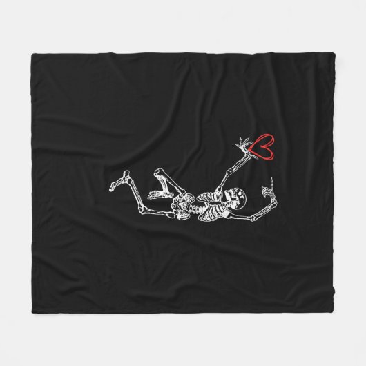 Skelet hand hart Valentijnsdag Fleece Deken (Voorkant (Horizontaal))