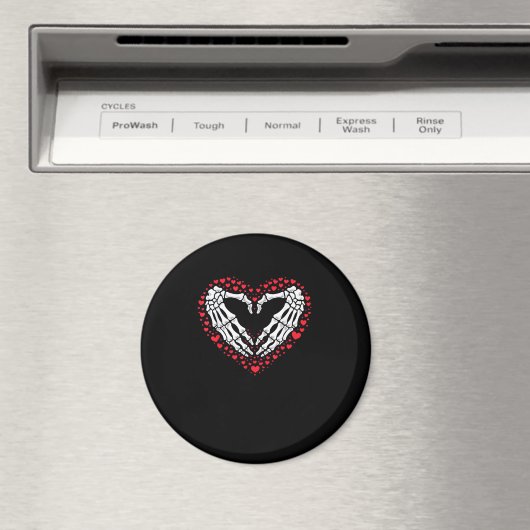 Skelet Hand Hart Valentijnsdag Funny Couple Cu Magneet (Insitu (Vaatwasser))