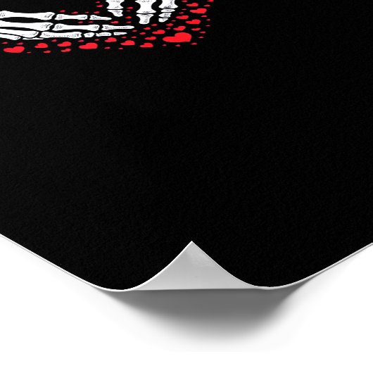 Skelet Hand Hart Valentijnsdag Funny Couple Cu Poster (Hoek)