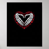 Skelet Hand Hart Valentijnsdag Funny Couple Cu Poster (Voorkant)
