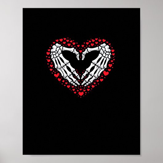 Skelet Hand Hart Valentijnsdag Funny Couple Cu Poster (Voorkant)