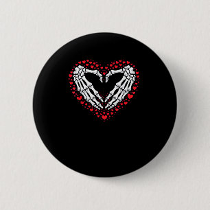 Skelet Hand Hart Valentijnsdag Funny Couple Cu Ronde Button 5,7 Cm