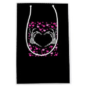 Skelet Hand Hart Valentijnsdag Funny Viral Medium Cadeauzakje (Voorkant)