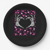 Skelet Hand Hart Valentijnsdag Funny Viral Papieren Bordje (Voorkant)