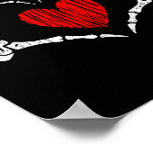 Skelet Hand Hart Valentijnsdag Funny Vrouwen Kind Poster (Hoek)