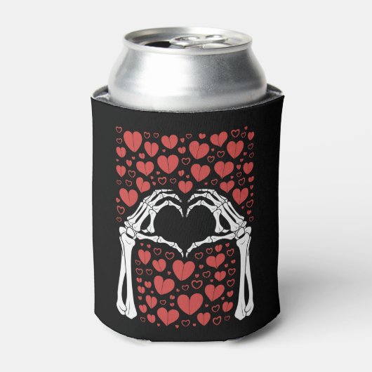Skelet Hand Hart Valentijnsdag Grappige Liefde Blikjeskoeler (Blikje Voorkant)