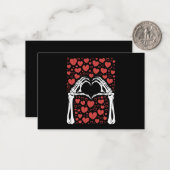 Skelet Hand Hart Valentijnsdag Grappige Liefde Notitiekaartje (Voorkant / Achterkant in situ)