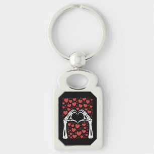 Skelet Hand Hart Valentijnsdag Grappige Liefde Sleutelhanger