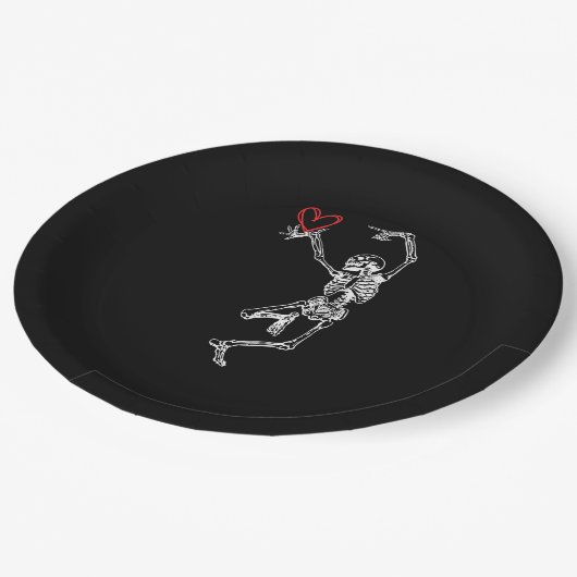 Skelet hand hart Valentijnsdag Papieren Bordje (Gekanteld)