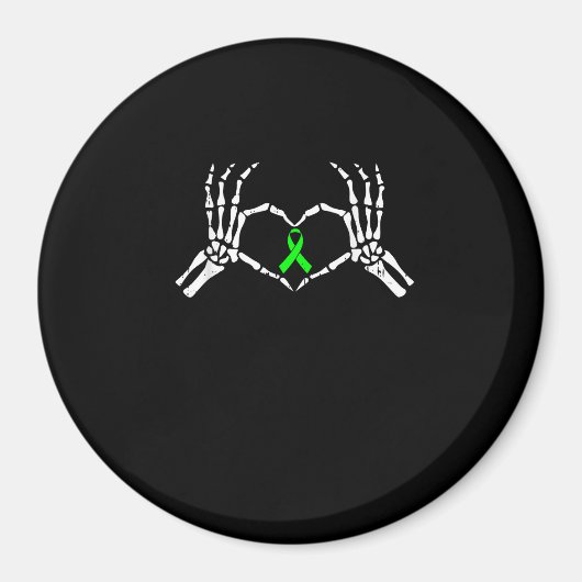 Skelet Hand Heart Awareness Ribbon Magneet (Voorkant)