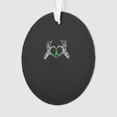 Skelet Hand Heart Awareness Ribbon Ornament (voorkant)