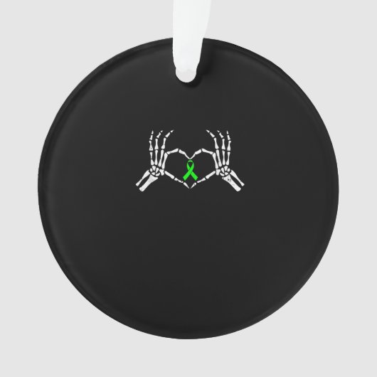 Skelet Hand Heart Awareness Ribbon Ornament (voorkant)