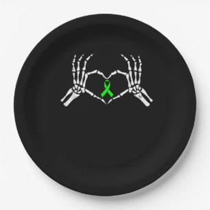Skelet Hand Heart Awareness Ribbon Papieren Bordje