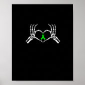 Skelet Hand Heart Awareness Ribbon Poster (Voorkant)