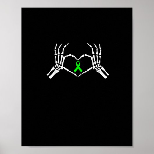 Skelet Hand Heart Awareness Ribbon Poster (Voorkant)